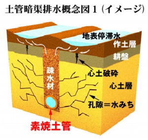 土管暗渠排水概念図１（イメージ）